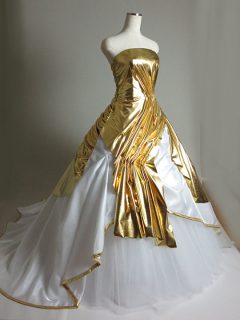 ゴールドドレープドレス