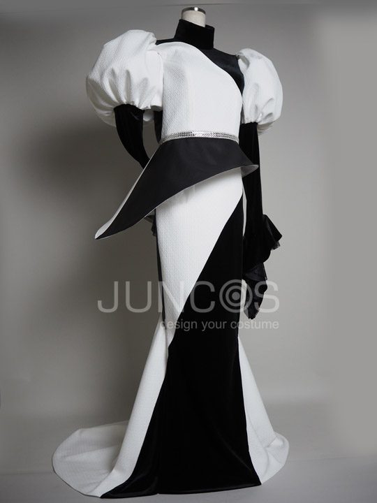 モノトーンアシメトリーマーメイドドレス | オーダーメイド衣装のJUNCOS
